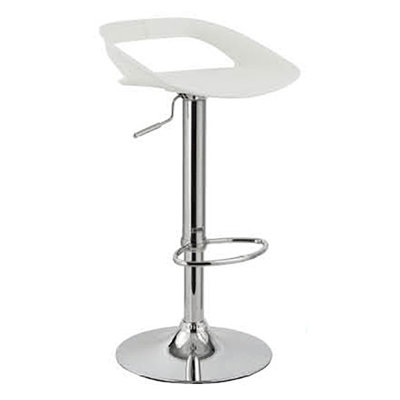 Chi Adjustable Height Swivel Bar Stool Finish: White