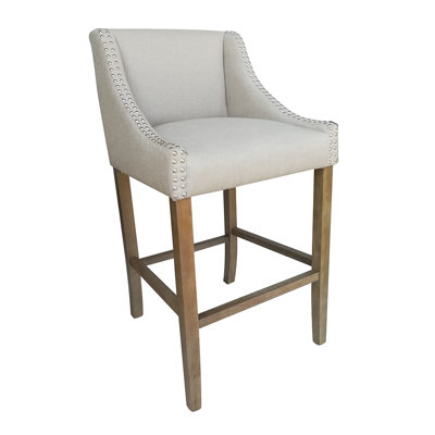 Parkland Contemporary Wood 29.5 inch Bar Stool Upholstery: Beige
