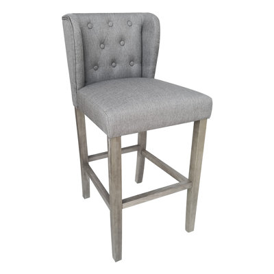 Rodman Contemporary 29.5 inch Bar Stool with Cushion Upholstery: Gray