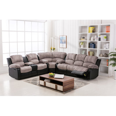 Latitude Run LRUN3474 Addison Theater Reclining Sectional Upholstery