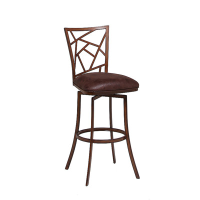 Homestead 31.25 inch Swivel Bar Stool Finish: Phantom, Upholstery: Melvin Chocolate