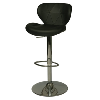 Aegean Coast Adjustable Height Swivel Bar Stool Upholstery: Black