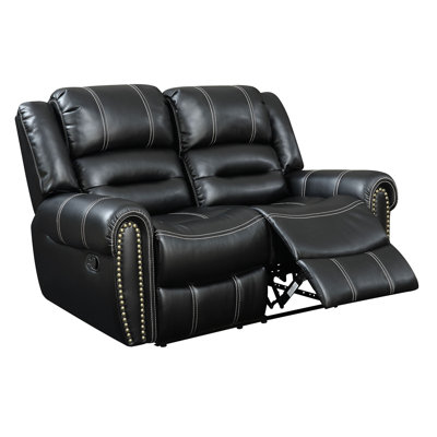 CM6130-LV AJHS1025 A&J Homes Studio Nailhead Leather Reclining Loveseat
