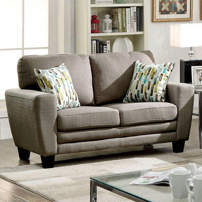 CM6286GY-LV AJHS1032 A&J Homes Studio Plush Cushion Fabric Upholstered Loveseat Finish