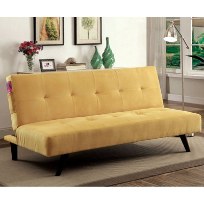 CM2715YL AJHS1033 A&J Homes Studio Tufted Flannelette Convertible Sofa Finish