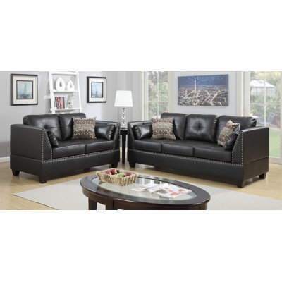 A&J Homes Studio 91AJ5ESPRESSO Jayden Sofa and Loveseat Set Upholstery