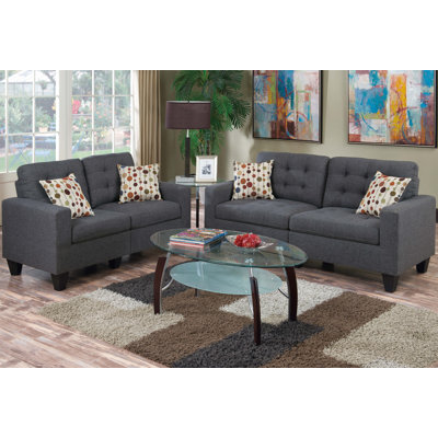 A&J Homes Studio 6WF9A01JDGRAY Kayla Sofa and Loveseat Set