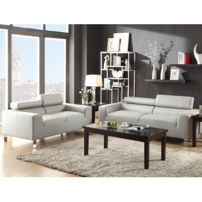 A&J Homes Studio F7WF2A6J5GRAY Sofa and Loveseat Set