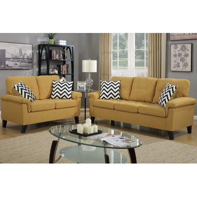 A&J Homes Studio 6WF9A06JYEL Sirra Sofa and Loveseat Set