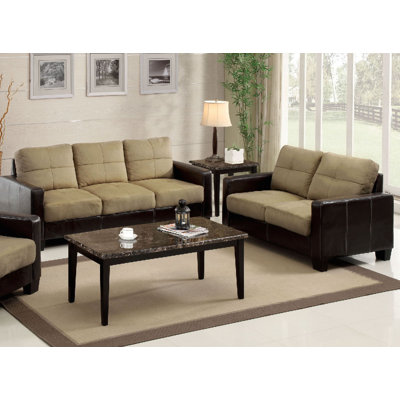 A&J Homes Studio 65WF9A8J-TAN-2PCS Parma 2 Piece Sofa and Loveseat Set