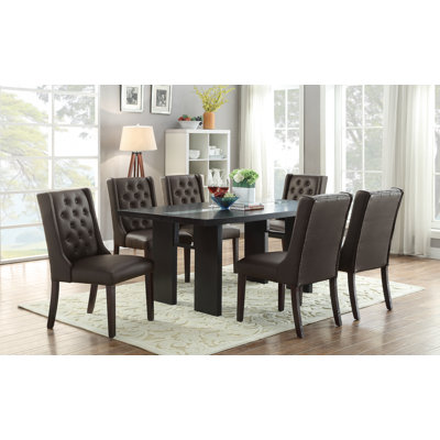 Fenway 7 Piece Dining Set Upholstery: Espresso