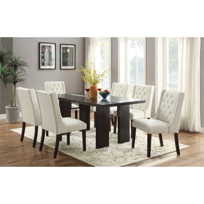 Fenway 7 Piece Dining Set Upholstery: White