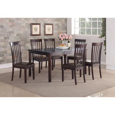 Longwood 7 Piece Dining Set Upholstery: Espresso