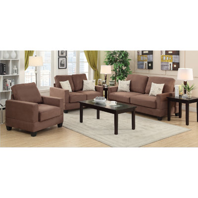 A&J Homes Studio 7WF9A1J4PEAT Pandora 3 Piece Living Room Set Finish