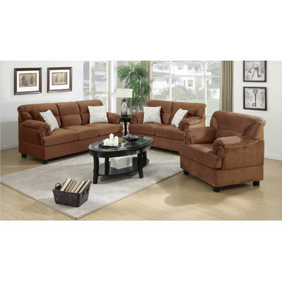A&J Homes Studio 7WF9A1J7SDL Penny 3 Piece Living Room Set Finish