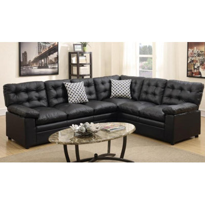 A&J Homes Studio F6WF9A5J9BLK Lala Sleeper Sectional Finish