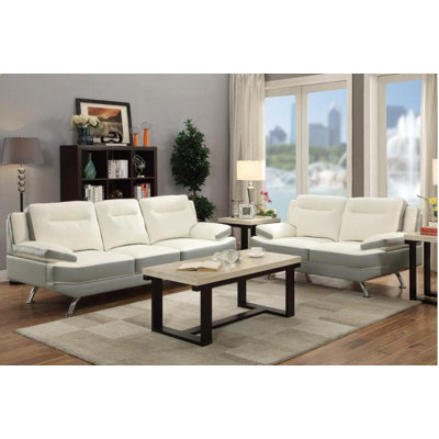 A&J Homes Studio F7W8A9J1WHG Moreno Sofa and Loveseat Set