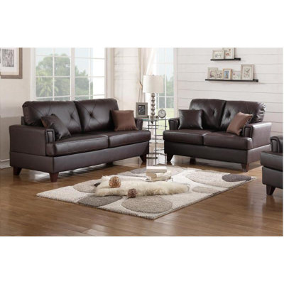 A&J Homes Studio F6W8A7J8BRO Wesly Sofa and Loveseat Set Upholstery