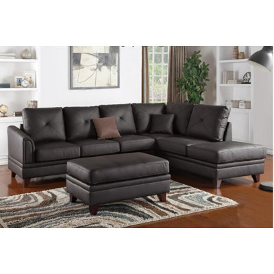 A&J Homes Studio F6W8A7J4BRO Jurupa Reversible Chaise Sectional Upholstery