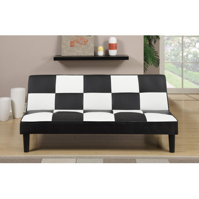 A&J Homes Studio ZD-7WF0A0J2BWHT Ventura Faux Leather Adjustable Sleeper Sofa