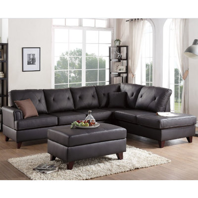 A&J Homes Studio ZD-6WF8A2J3BRN Orme Reversible Sectional Upholstery