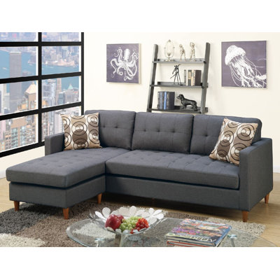 A&J Homes Studio ZD-7WF0A9J4GRY Mendosia Reversible Sectional Upholstery