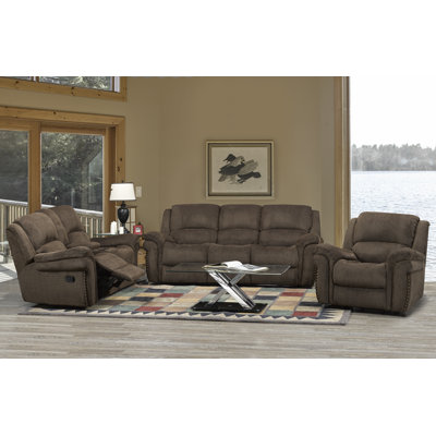 Brassex 2030SLC-BR Edward 3 Piece Recliner Set