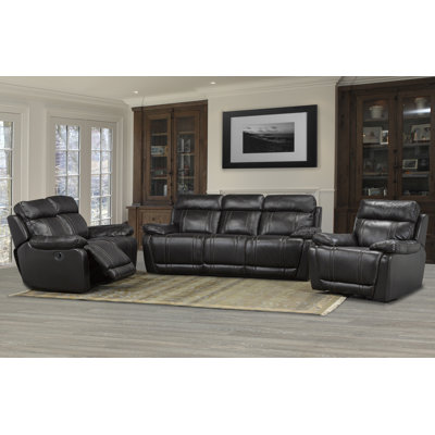 Brassex 18181-SLC Alexis 3 Piece Leather Recliner Set