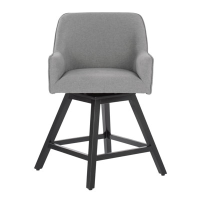 Spire Swivel Counter Height Arm Chair Upholstery: Heather