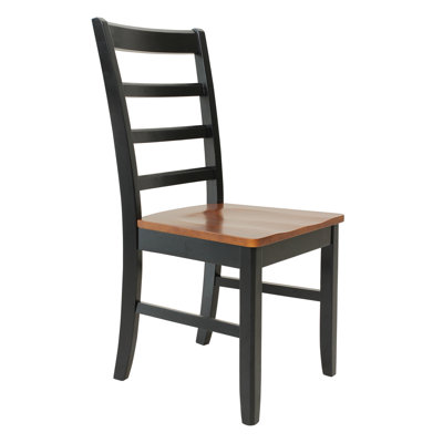 Side Chair (Set of 2) Finish: Black / Saddle Brown