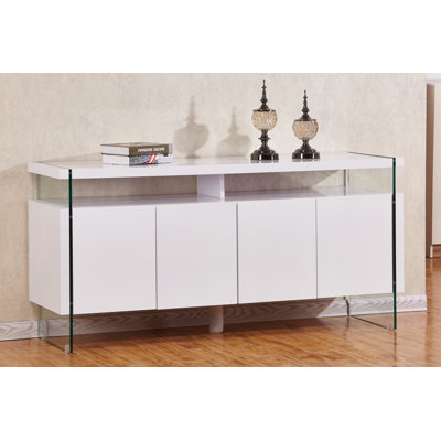 Kieth 4 Door Credenza Finish: White