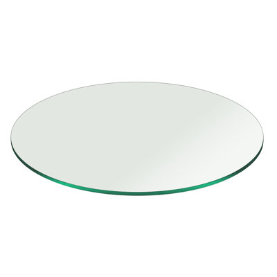 Round Pencil Polish Tempered Glass Table Top