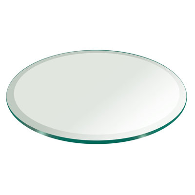 Round Beveled Tempered Glass Table Top