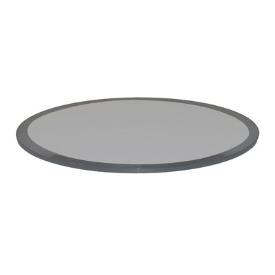 Round Beveled Tempered Glass Table Top Finish: Grey