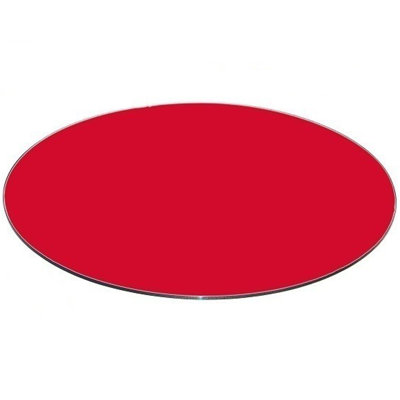 Round Flat Tempered Back Painted Glass Table Top Finish: Red