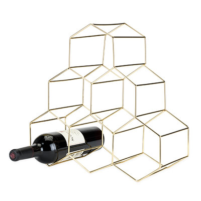 Belmont Geomatric 6 Bottle Tabletop Wine Bottle Rack