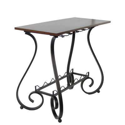 Curved Leg Console Table 5 Bottle Floor Wine Bottle Rack
