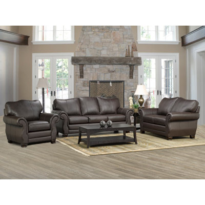 Coja Huntington-SLC Huntington Italian Leather Sofa, Loveseat, and Chair Set