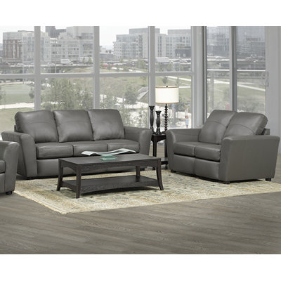 Coja Delta-GR-SL Delta Italian Leather Sofa and Loveseat Set Upholstery
