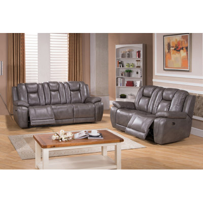 Red Barrel Studio RDBT4507 Fae Power 2 Piece Leather Living Room Set