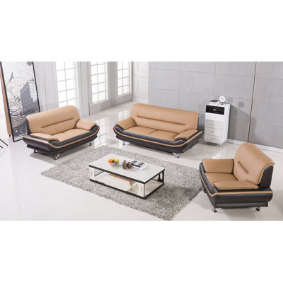 AmericanEagleInternationalTrading AE709-YO-BR Mason 3 Piece Living Room Set Upholstery