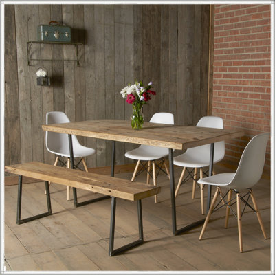 Brooklyn Dining Table Top Finish Clear Size 42 H X 40 W X 96 L