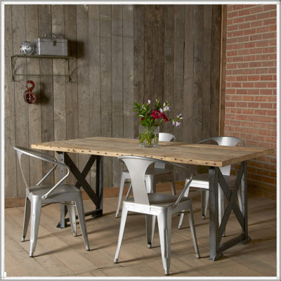 Dining Table Size: 30 inch H x 36 inch W x 84 inch L, Top Finish: Walnut