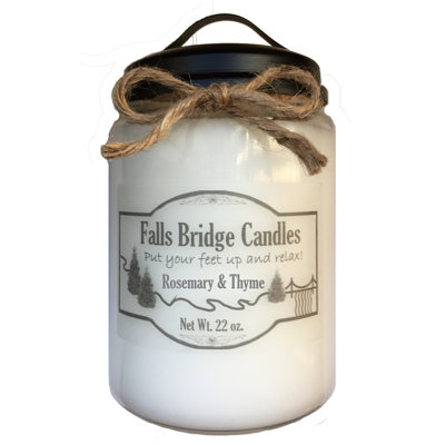 Rosemary & Thyme Scented Jar Candle Size: 6.5" H x 4" W x 4" D Rosemary & Thyme Scented Jar Candle Size: 6.5" H x 4" W x 4" D
