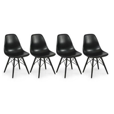 Molded Plastic Side Chair Color: Black