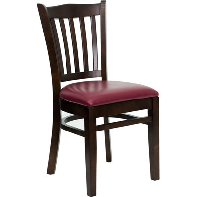 Osborne Side Chair Upholstery: Burgundy, Finish: Walnut