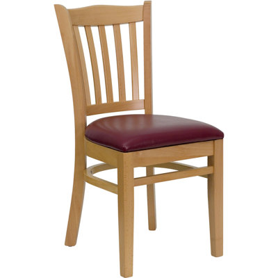 Osborne Side Chair Upholstery: Burgundy, Finish: Natural