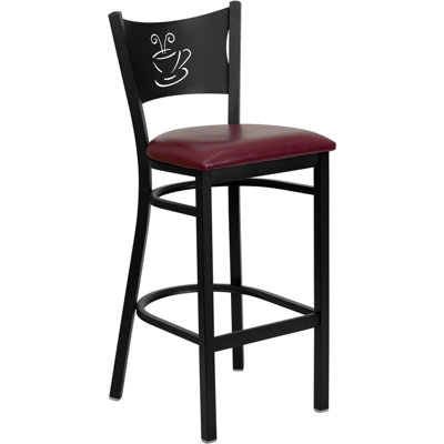 Buster 30 inch Bar Stool Upholstery: Burgundy