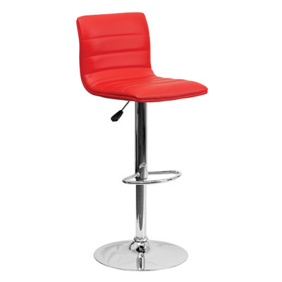 33 inch Swivel Bar Stool Upholstery: Red