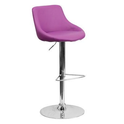 32 inch Swivel Bar Stool Upholstery: Purple